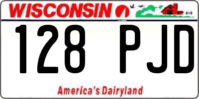 WI license plate 128PJD