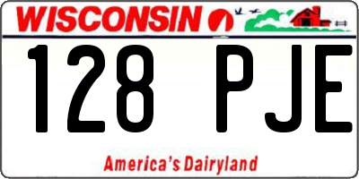 WI license plate 128PJE