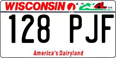 WI license plate 128PJF