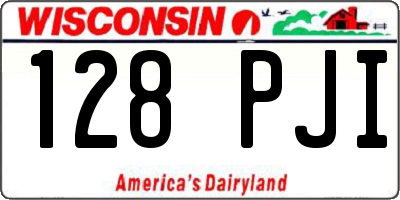 WI license plate 128PJI