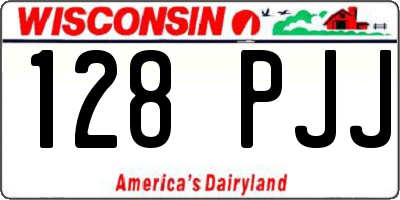WI license plate 128PJJ