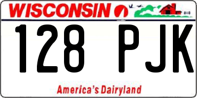 WI license plate 128PJK
