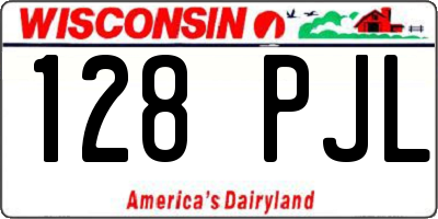 WI license plate 128PJL
