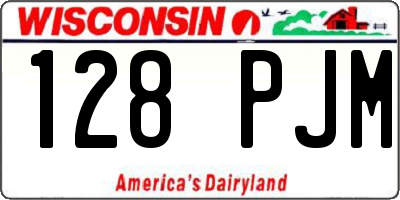 WI license plate 128PJM