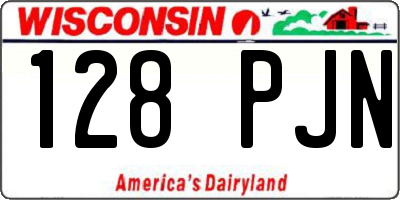 WI license plate 128PJN