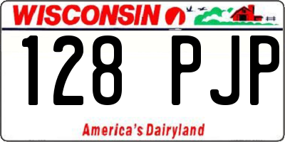 WI license plate 128PJP