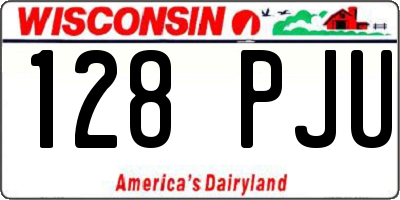 WI license plate 128PJU