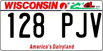 WI license plate 128PJV