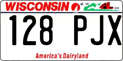WI license plate 128PJX