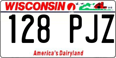 WI license plate 128PJZ
