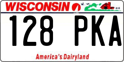 WI license plate 128PKA