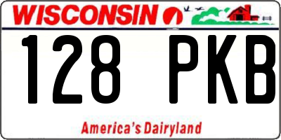 WI license plate 128PKB