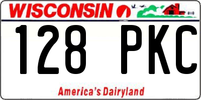WI license plate 128PKC