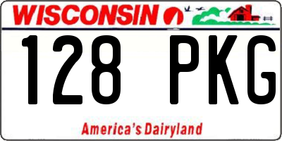 WI license plate 128PKG
