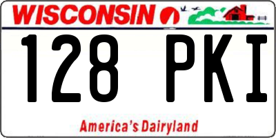 WI license plate 128PKI