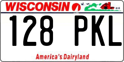 WI license plate 128PKL