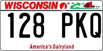 WI license plate 128PKQ