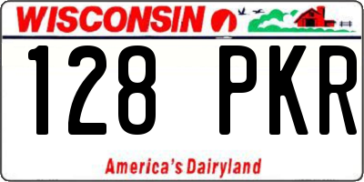 WI license plate 128PKR