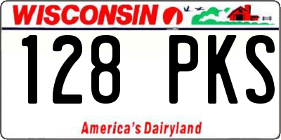 WI license plate 128PKS