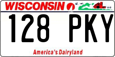 WI license plate 128PKY