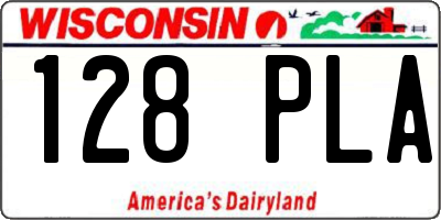 WI license plate 128PLA