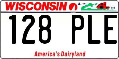 WI license plate 128PLE