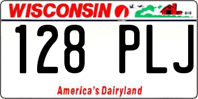 WI license plate 128PLJ