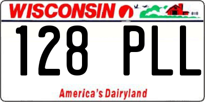 WI license plate 128PLL
