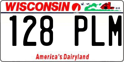 WI license plate 128PLM