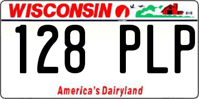 WI license plate 128PLP