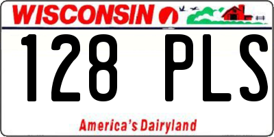 WI license plate 128PLS