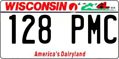 WI license plate 128PMC