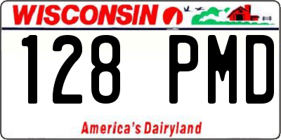 WI license plate 128PMD