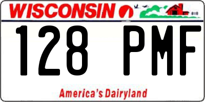 WI license plate 128PMF