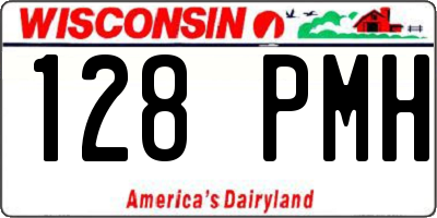 WI license plate 128PMH