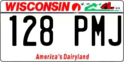 WI license plate 128PMJ