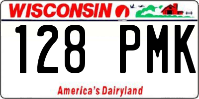 WI license plate 128PMK