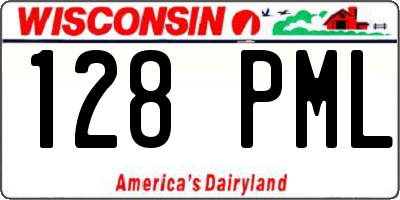 WI license plate 128PML