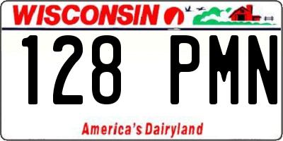 WI license plate 128PMN