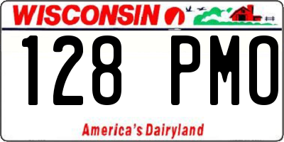 WI license plate 128PMO