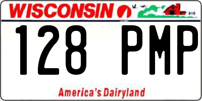 WI license plate 128PMP