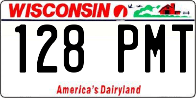WI license plate 128PMT