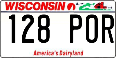 WI license plate 128POR