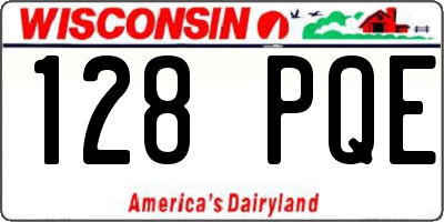 WI license plate 128PQE