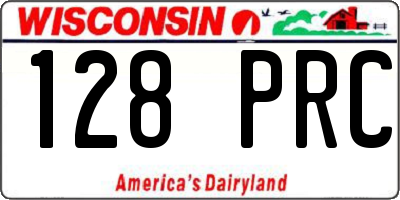 WI license plate 128PRC