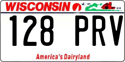 WI license plate 128PRV