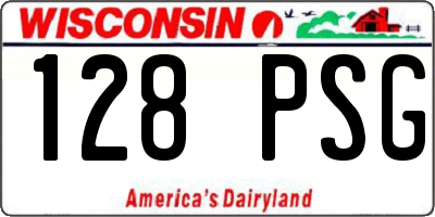WI license plate 128PSG