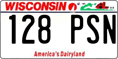 WI license plate 128PSN