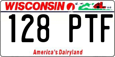 WI license plate 128PTF