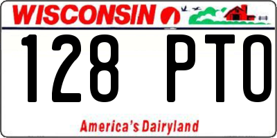 WI license plate 128PTO